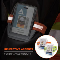 Squids 3386 Arm Band Id/badge Holder, Vertical, Hi-vis Lime 3.75 X 4.25 For 2.5 X 4 Insert, 10/pack, Ships In 1-3 Bus Days