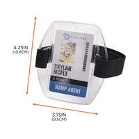 Squids 3386 Arm Band Id/badge Holder, Vertical, Black/clear 3.75 X 4.25 For 2.5 X 4 Insert, 10/pack, Ships In 1-3 Bus Days