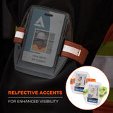 Squids 3386 Arm Band Id/badge Holder, Vertical, Hi-vis Orange 3.75 X 4.25 For 2.5 X 4 Insert, 10/pack, Ships In 1-3 Bus Days