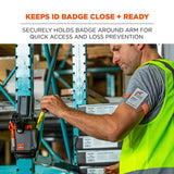 Squids 3386 Arm Band Id/badge Holder, Vertical, Hi-vis Orange 3.75 X 4.25 For 2.5 X 4 Insert, 10/pack, Ships In 1-3 Bus Days