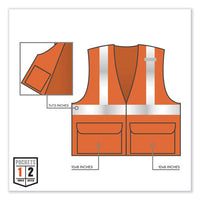 Glowear 8220hl Class 2 Standard Mesh Hook And Loop Vest, Polyester, Small/medium, Orange, Ships In 1-3 Business Days