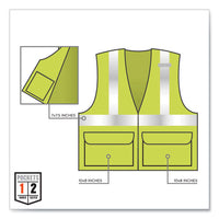 Glowear 8225z Class 2 Standard Solid Vest, Polyester, Lime, 4x-large/5x-large, Ships In 1-3 Business Days