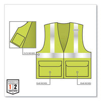 Glowear 8225hl Class 2 Standard Solid Hook And Loop Vest, Polyester, Lime, Small/medium, Ships In 1-3 Business Days