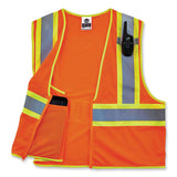 Glowear 8229z Class 2 Economy Two-tone Zipper Vest, Polyester, X-small, Orange, Ships In 1-3 Business Days