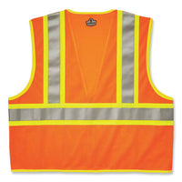 Glowear 8230z Class 2 Two-tone Mesh Zipper Vest, Polyester, 4x-large/5x-large, Orange, Ships In 1-3 Business Days