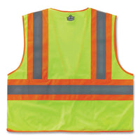 Glowear 8230z Class 2 Two-tone Mesh Zipper Vest, Polyester, 4x-large/5x-large, Lime, Ships In 1-3 Business Days