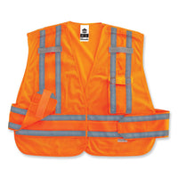 Glowear 8244psv Class 2 Expandable Public Safety Hook And Loop Vest, Polyester, Med/large, Orange, Ships In 1-3 Business Days