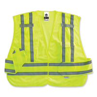 Glowear 8244psv Class 2 Expandable Public Safety Hook And Loop Vest, Polyester, Med/large, Lime, Ships In 1-3 Business Days