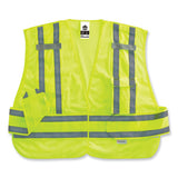 Glowear 8244psv Class 2 Expandable Public Safety Hook And Loop Vest, Polyester, 3xl Plus, Lime, Ships In 1-3 Business Days