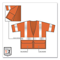Glowear 8320z Class 3 Standard Zipper Vest, Polyester, 4x-large/5x-large, Orange, Ships In 1-3 Business Days