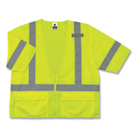 Glowear 8320z Class 3 Standard Zipper Vest, Polyester, Small/medium, Lime, Ships In 1-3 Business Days