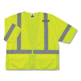 Glowear 8320z Class 3 Standard Zipper Vest, Polyester, 4x-large/5x-large, Lime, Ships In 1-3 Business Days