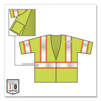 Glowear 8330z Class 3 Two-tone Zipper Vest, Polyester, 4x-large/5x-large, Lime, Ships In 1-3 Business Days