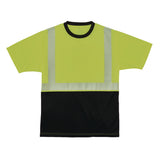 Glowear 8280bk Class 2 Performance T-shirt With Black Bottom, 6x-large Long, Lime