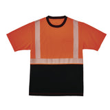 Glowear 8280bk Class 2 Performance T-shirt With Black Bottom, X-small, Orange