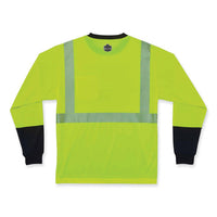 Glowear 8281bk Class 2 Long Sleeve Shirt With Black Bottom, Polyester, Large, Lime, Ships In 1-3 Business Days
