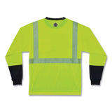 Glowear 8281bk Class 2 Long Sleeve Shirt With Black Bottom, Polyester, 5x-large, Lime, Ships In 1-3 Business Days