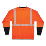 Glowear 8281bk Class 2 Long Sleeve Shirt With Black Bottom, Polyester, Medium, Orange, Ships In 1-3 Business Days