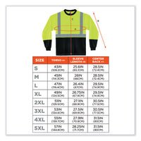 Glowear 8291bk Type R Class 2 Black Front Long Sleeve T-shirt, Polyester, Large, Lime, Ships In 1-3 Business Days