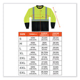 Glowear 8291bk Type R Class 2 Black Front Long Sleeve T-shirt, Polyester, Large, Lime, Ships In 1-3 Business Days