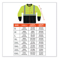 Glowear 8291bk Type R Class 2 Black Front Long Sleeve T-shirt, Polyester, X-large, Lime, Ships In 1-3 Business Days