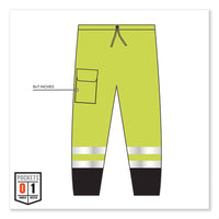 Glowear 8910bk Class E Hi-vis Pants With Black Bottom, Polyester, Large/x-large, Lime, Ships In 1-3 Business Days