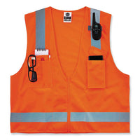 Glowear 8249z Class 2 Economy Surveyors Zipper Vest, Polyester, 4x-large/5x-large, Orange, Ships In 1-3 Business Days