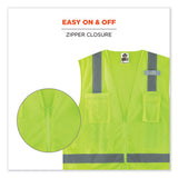 Glowear 8249z Class 2 Economy Surveyors Zipper Vest, Polyester, X-small, Lime, Ships In 1-3 Business Days