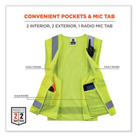 Glowear 8249z Class 2 Economy Surveyors Zipper Vest, Polyester, Small/medium, Lime, Ships In 1-3 Business Days