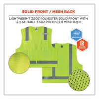 Glowear 8249z Class 2 Economy Surveyors Zipper Vest, Polyester, Small/medium, Lime, Ships In 1-3 Business Days