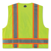 Glowear 8248z Class 2 Two-tone Surveyors Zipper Vest, Polyester, 2x-large/3x-large, Lime, Ships In 1-3 Business Days