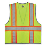 Glowear 8246z Class 2 Two-tone Mesh Reflective Binding Zipper Vest, Polyester, Large/xl, Lime, Ships In 1-3 Business Days