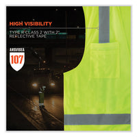 Glowear 8249z-s Single Size Class 2 Economy Surveyors Zipper Vest, Polyester, Large, Lime, Ships In 1-3 Business Days