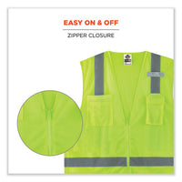 Glowear 8249z-s Single Size Class 2 Economy Surveyors Zipper Vest, Polyester, Large, Lime, Ships In 1-3 Business Days