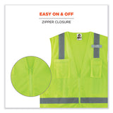 Glowear 8249z-s Single Size Class 2 Economy Surveyors Zipper Vest, Polyester, Large, Lime, Ships In 1-3 Business Days