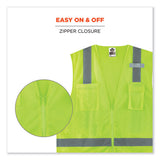 Glowear 8249z-s Single Size Class 2 Economy Surveyors Zipper Vest, Polyester, 2x-large, Lime, Ships In 1-3 Business Days