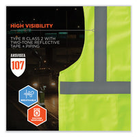 Glowear 8215ba-s Single Size Class 2 Economy Breakaway Mesh Vest, Polyester, Medium, Lime, Ships In 1-3 Business Days