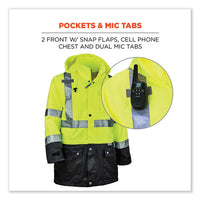 Glowear 8365bk Class 3 Hi-vis Rain Jacket Black Bottom, Small, Lime, Ships In 1-3 Business Days