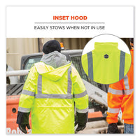 Glowear 8365bk Class 3 Hi-vis Rain Jacket Black Bottom, Small, Lime, Ships In 1-3 Business Days