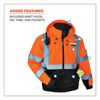 Glowear 8377 Class 3 Hi-vis Quilted Bomber Jacket, Orange, Large, Ships In 1-3 Business Days