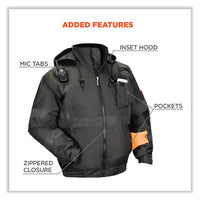 Glowear 8377ev Non-certified Hi-vis Quilted Bomber Jacket, Black, 4x-large, Ships In 1-3 Business Days