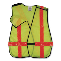 Glowear 8080bax Non-certified X-back Hi-vis Safety Vest, Polyester, One Size Fits Most, Lime/orange