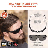 Skullerz Dellenger Anti-fog Safety Glasses W/adjustable Temples, Black Frame,smoke Polycarbonate Lens, Ships In 1-3 Bus Days