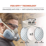 Skullerz Dellenger Anti-scratch/enhanced Anti-fog Safety Glasses W/adj Temples, Black Frame,clear Lens, Ships In 1-3 Bus Days
