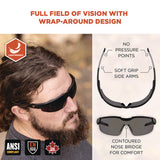 Skullerz Dellenger Anti-scratch/enhanced Anti-fog Safety Glasses, Adj Temple/black Frame,smoke Polylens,ships In 1-3 Bus Days