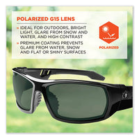 Skullerz Odin Safety Glasses, Black Nylon Impact Frame, Polarized G15 Polycarbonate Lens, Ships In 1-3 Business Days