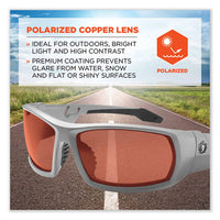 Skullerz Odin Safety Glasses, Matte Gray Nylon Impact Frame, Polarized Polycarbonate Lens, Ships In 1-3 Business Days