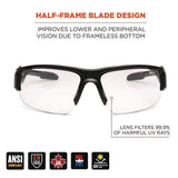 Skullerz Dagr Anti-scratch And Enhanced Anti-fog Safety Glasses, Black Frame, Clear Polycarbonate Lens, Ships In 1-3 Bus Days