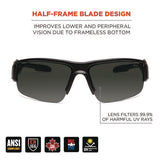 Skullerz Dagr Anti-scratch And Enhanced Anti-fog Safety Glasses, Black Frame, Smoke Polycarbonate Lens, Ships In 1-3 Bus Days