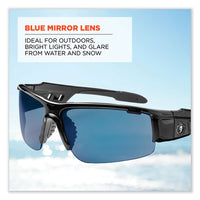 Skullerz Dagr Safety Glasses, Black Nylon Impact Frame, Blue Mirror Polycarbonate Lens, Ships In 1-3 Business Days